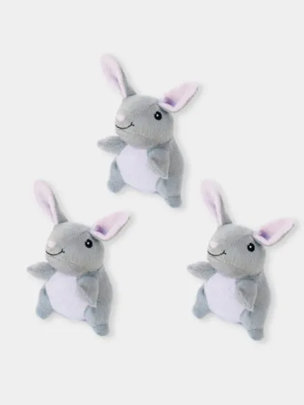 Lot de 3 Mini Peluches pour chien - Lapin - Zippy Paws