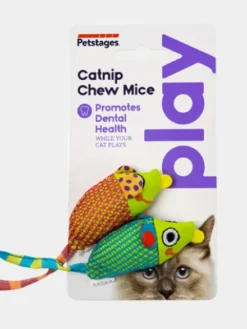 Lot de 2 souris pour chat rembourrées d'herbe à chat