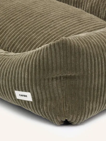 Panier pour chien Snozy - Velours côtelé vert - Cafide