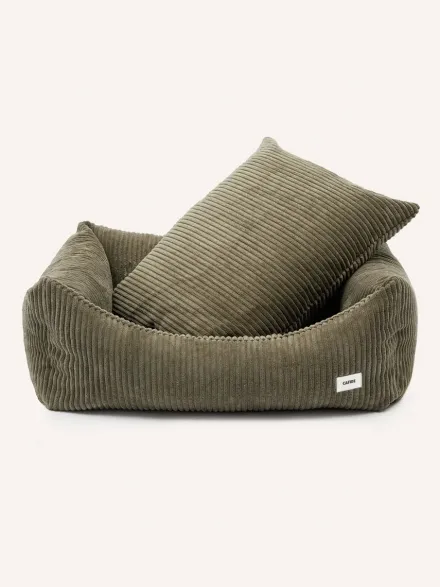 Panier pour chien Snozy - Velours côtelé vert - Cafide