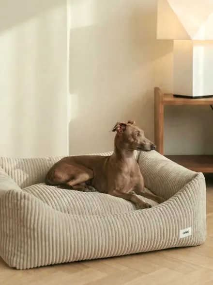 Panier pour chien Snozy - Velours côtelé beige - Cafide
