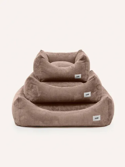 Panier pour chien Snozy - Velours côtelé mocca - Cafide