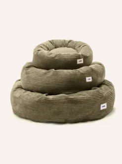 Panier rond pour chien Nuba - Velours côtelé vert - Cafide
