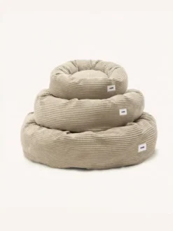 Panier rond pour chien Nuba - Velours côtelé beige - Cafide