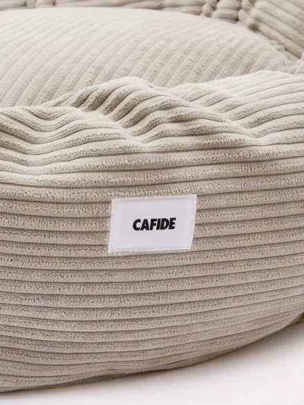 Panier rond pour chien Nuba - Velours côtelé beige - Cafide