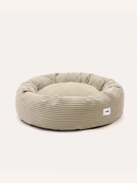 Panier rond pour chien Nuba - Velours côtelé beige - Cafide