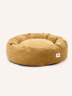 Panier rond pour chien Nuba - Velours côtelé moutarde - Cafide