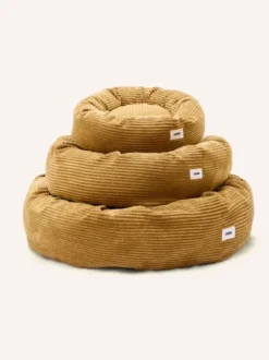 Panier rond pour chien Nuba - Velours côtelé moutarde - Cafide