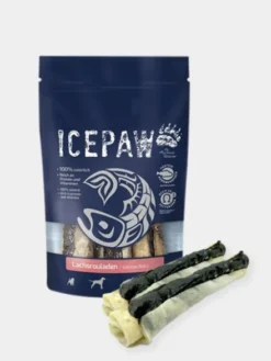 Peau de bœuf roulée avec de la peau de saumon - Icepaw