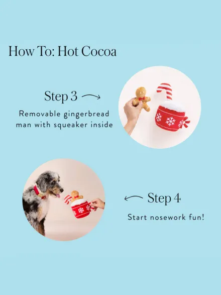 Peluche de Noël pour chien - Chocolat chaud et Pain d'épices - The Foggy Dog