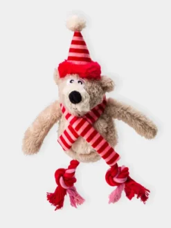 Peluche de Noël pour chien - Ours en écharpe - House of Paws