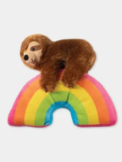 Peluche originale pour chien - Paresseux sur un arc-en-ciel 🦥🌈 - Fringe PetShop