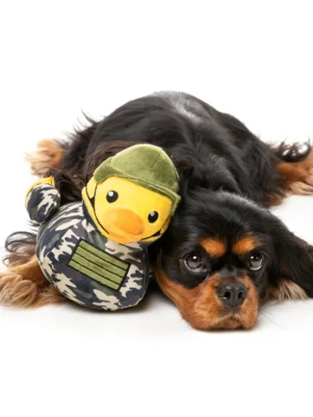 Peluche pour chien Canard de Bain - Militaire 🦆🪖 - Fuzzyard