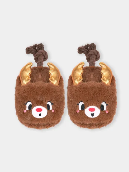 Peluche pour chien - Pantoufles Rennes 🦌 - HugSmart