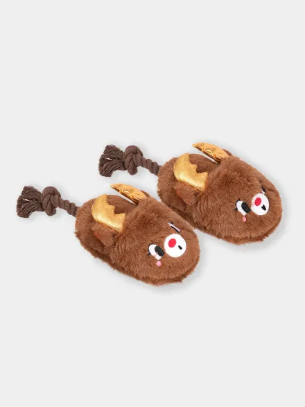 Peluche pour chien - Pantoufles Rennes 🦌 - HugSmart