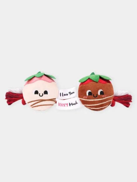 Peluche pour chien - Woof Love Fraises au chocolat 🍓🍫 - HugSmart