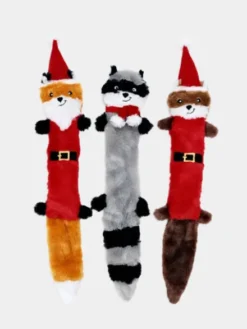 3 Peluches de Noël pour chien - Zippy Paws- Santa Skinny Peltz