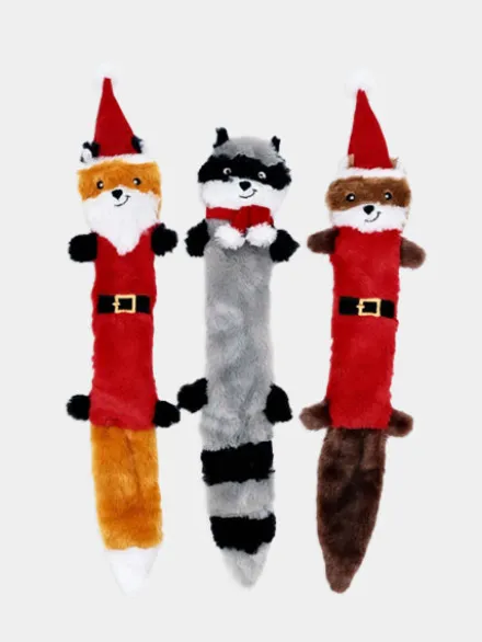 3 Peluches de Noël pour chien - Zippy Paws- Santa Skinny Peltz