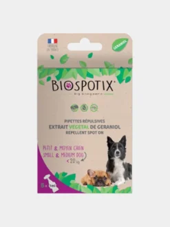Pipettes insectifuges Biospotix - Petits/Moyen chiens - Biogance