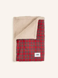 Plaid pour chien - Rouge royal et sherpa - Cafide