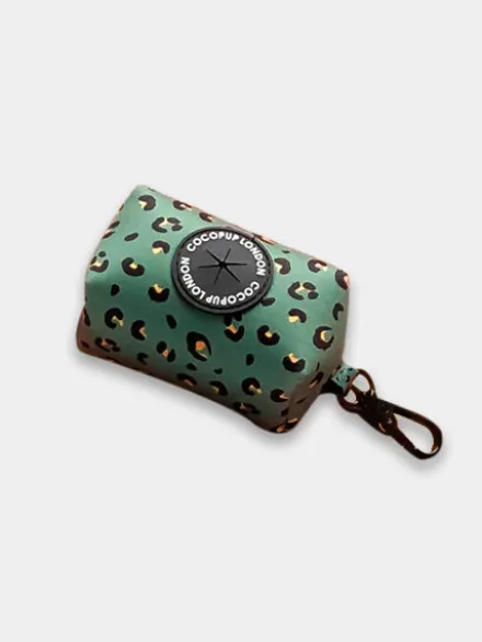 Pochette tendance pour sacs à crottes - Léopard Vert - Cocopup London