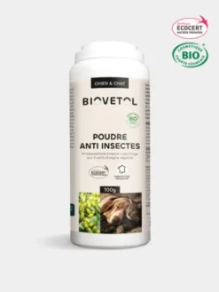 Poudre Anti-insectes Bio pour chien et chat - Biovetol