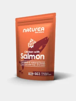 Pâtée pour chien - Recette au Poulet 🐓 et Saumon 🐟 (66%) - Naturea