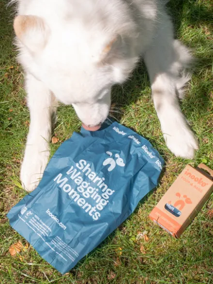 Sacs à crottes compostables pour chien - Sans parfum - 120 sacs - inooko