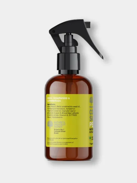 Spray répulsif insectes puces et tiques à base d'argent colloïdal pour chiens