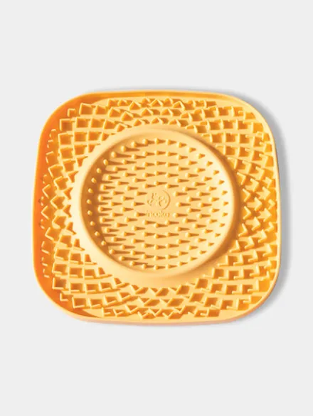 Tapis de léchage 🍽️😋 pour chien et chat - YoomY Plate - Jaune - inooko