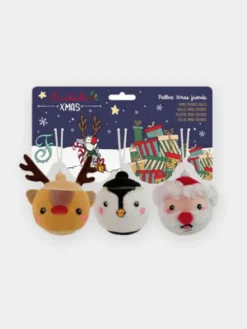 Trio de balles de tennis de Noël pour chien - Ferribiella