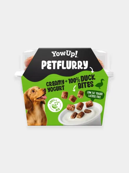 Yaourt pour chien avec topping au Canard 🦆 - Pet Flurry de Yow Up !